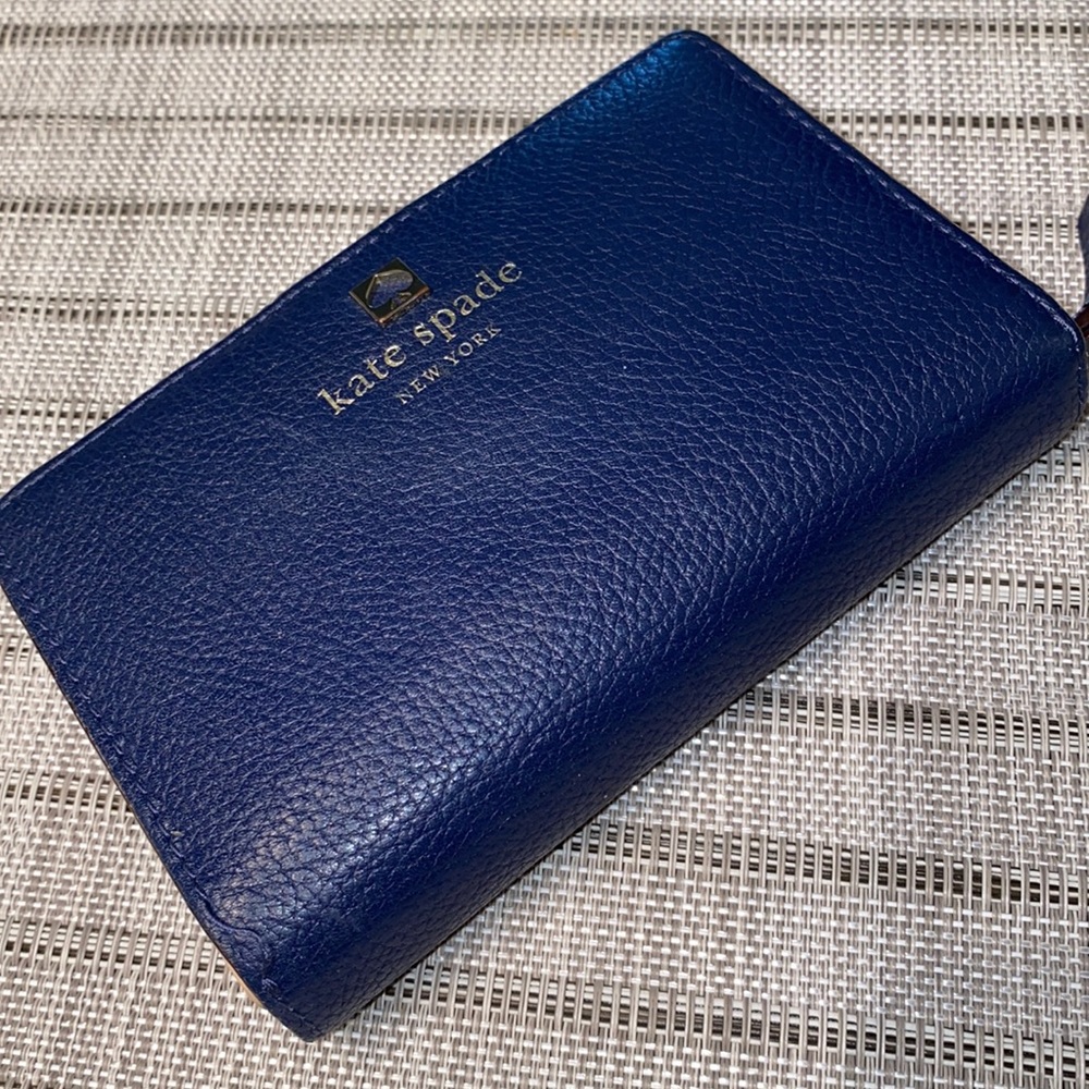 Kate Spade small leather navy wallet